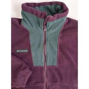 Columbia Men's Large 90s‎ Style Purple Green Heavy Full Zip Fleece Jacket